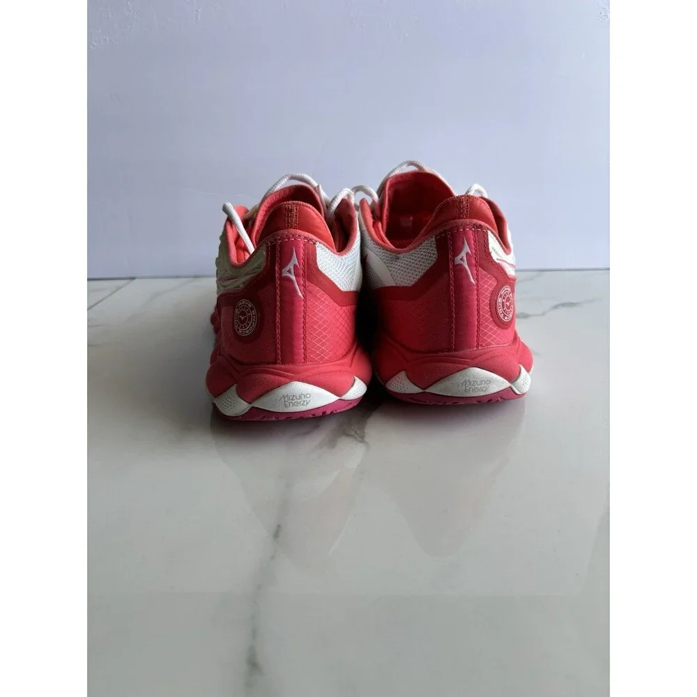 Mizuno Wave Enforce Tour AC Tennis Shoes Womens Size 9 White Coral Red Sneakers